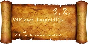 Váradi Kasszián névjegykártya